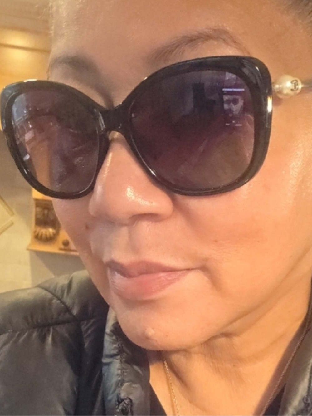 CHANEL Black Oversized Cat-Eye Sunglasses